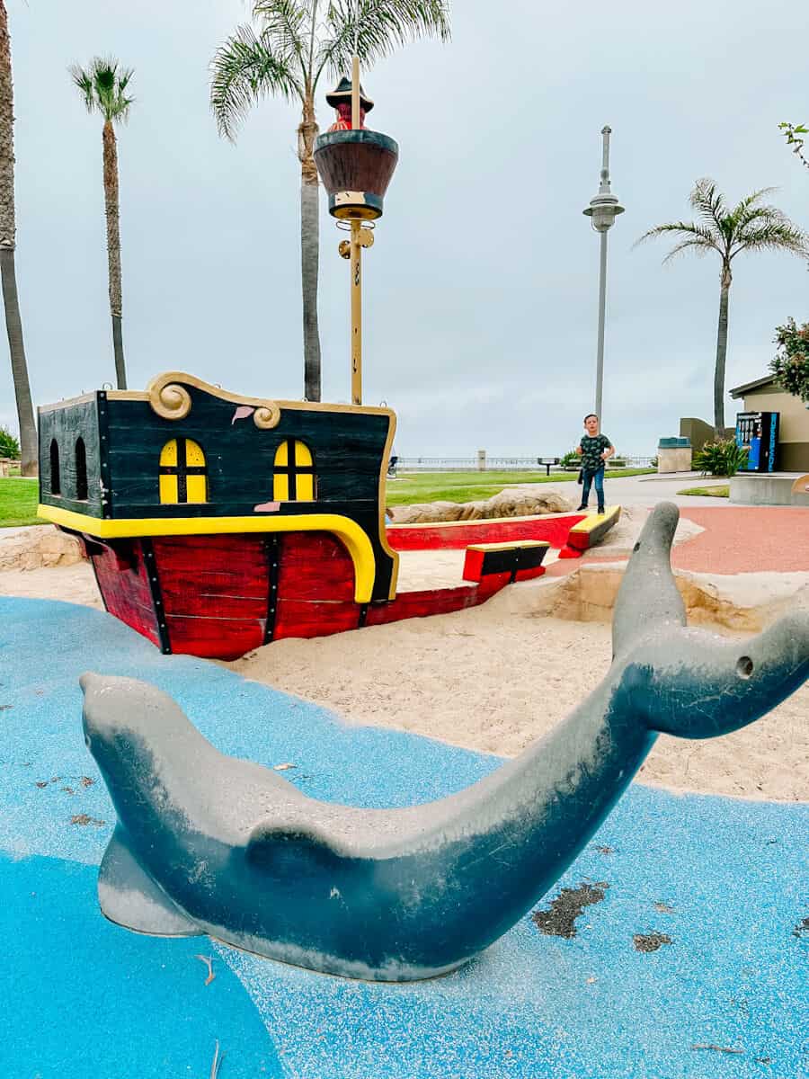 the playground at avila beach is a great place to bring kids.