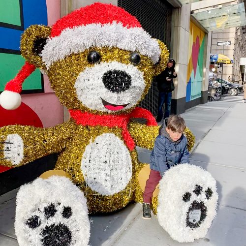 visiting nyc with kids for the holidays isn't complete without walking down 5th avenue